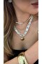 Design 2 Row Charm Detail Pearl Necklace