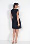 Women's Ribbed Detailed Self-Tie Short Crepe Dress - 4