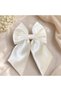 White Satin Big Bow Hair Clip for Girls Wedding Bridal Dress Evening Dress Birthday Special Occasion 12X16.5 cm - 2