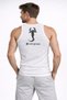 Men's Sports Corded Fabric Tank Top Set of 2 Black and White Slim Fit Ribbed Knit Back Printed Sports Tank Top - 2