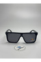 Calypso Black Polarized Sunglasses Single Glass Wayfarer Model Black Glass Color - 3