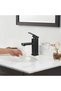 Black aluminum alloy basin faucet, hot and cold water, suitable for toilets and bathrooms. - 4