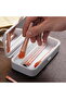 Portable Makeup Mirror and Makeup Brush Storage Box (White) - Multifunctional Portable Large Capacity Storage Box - 3