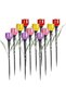 Decorative outdoor solar lights, 12-piece set, LED tulip garden terrace walkway lights