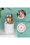 1 piece, Storage tube, Makeup brush organizer with lid, White striped storage tube, 360-degree rotating storage box - 3