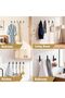 10 wall hooks, heavy-duty metal wall-mounted hooks, easy to install, for entryways, bathrooms, towels, robes, backpacks, and other black hooks - 2