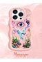 iPhone 16 Pro Max Compatible Colorful Psychedelic Eye Mushroom Illustration Flat Print Case