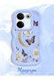 Tecno Camon 20 Pro 4g Compatible Wavy Frame Moon Butterfly and Flower Pattern Silicone Phone Case