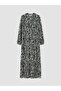 Lcw Grace Green Hakim Collar Patterned Dress