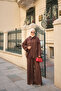 Women's Shawl Detailed Shirt Set Brown