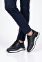 Men's Navy Blue Genuine Leather Casual Shoes Lace-Up Comfortable Sole Sneaker M294 m