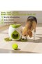 Dog Puzzle Toy, 2-in-1 therapy dispenser toy and slow feeder for healthy eating, Fun, durable, and For all breeds (green) - 2