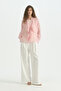 Flounced Tie-Back Blouse - Pink