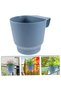 Indoor/Outdoor Fence Hanging Flower Pot. Small, blue plastic. Easy to use. 19.5 x 18 cm - 2