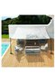 (2x3 meters) White camouflage parasol sail, suitable for terraces, rooftops, pools, gardens, garden furniture, etc. - 2