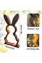Wooden Easter bunny ornament with LED light; can be used as a desktop decoration or ornament. - 2