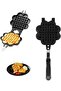 Waffle Iron, Double-Sided Non-Stick Waffle Baking Tray, Baking Utensils with Handle for Snacks, Breakfast, Lunch, Stove Waffle Pot - 4