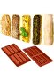 Two-piece silicone mold set, suitable for making cereal bars and rectangular energy bars, 8-compartment - brown. - 5