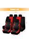 Complete Set Car Seat Covers 9-Piece Low-Back Front Rear Seat Covers Includes 5 Removable Headrest Covers Universal Red - 2