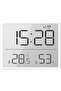 Digital thermometer and hygrometer, small LCD alarm clock - white
