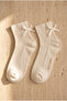 Women's Socks with Ribbon Accessories Ecru - 3