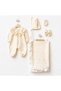 Lace Detailed Baby Girl Jumpsuit Hat Blanket Booties Set
