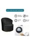 Velvet Banquet Swivel Barrel Chair Cover Medieval Modern Round Club Armchair Solid Decorative Living Room Kitchen Single Sofa Black - 5