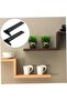 2-piece set 20cm - Floating Shelf Bracket - Support Frame - Wall Bracket - Shelf Support with Screws - Furniture Accessories - Iron - Black - 5