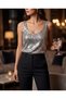 RISA Sequin Cami Top – Silver | - 4