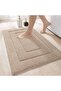 Bath Mat - 40 x 60 cm (Rectangular) - Fabric - Soft - Non-slip - Water-absorbent - Machine washable - High pile - Braided - Color: Beige
