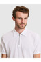 White Regular Fit Zippered Polo Collar T-Shirt 50334988-Vr013 - 2