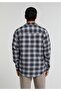Regular Fit Shirt Neck Plaid Men's Navy Blue Long Sleeve Shirt - 2