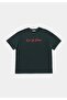 Oversize Fit Round Neck Printed Women's Green Short Sleeve T-Shirt - 5