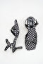 Women's Black Satin Polka Dot Thick Heeled Sandals - 4