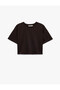 Comfortable Fit Crew Neck Short Sleeve Crop T-Shirt - 5