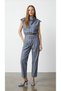 Buckle Detailed Indigo Women's Trousers Pnt02134