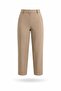 Dark Beige Carrot Cut Fabric Trousers 9957
