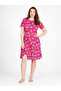 Women's Plus Size Buttoned Collar Nightgown(Dress) Short Sleeve 90% Cotton 10% Lycra
