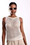 Cream Sequined Knitwear Blouse 4287 - 5