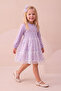 Girl's Dress with Tulle and Embroidery Detail