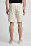 Men Brand Logo Basic Shorts, Cream - 2