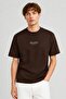 Men Crew Neck Short Sleeve Brand Logo T-Shirt, Chocolate