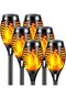 Outdoor solar flame lights, 6-pack (12 LEDs), IP65 waterproof rating, realistic flame solar flame lights, For outdoor gardens