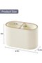 PU leather desktop pen holder, small remote control storage box, multi-functional desktop, double compartment (beige) - 5