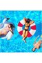 A set of 3 round inflatable PVC pool floats with a retro striped design, ideal for pool parties, beach games, and vacations—80cm. - 5