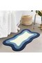 Blue bathroom rug, 50x80cm, ultra-soft, non-slip, microfiber, water-absorbent, washable shower rug/door mat/carpet for floors, bathtubs, and showers - 2