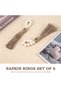 A set of 6 wooden napkin rings adorned with inlaid beads, featuring a natural style, perfect for weddings. - 4