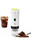 White car, home, and travel cordless coffee maker, 3-in-1 electric coffee maker, can use capsules or ground coffee