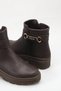 Women's Gold Buckle Detailed Side Zipper Thick Sole Casual Boots Brown - 4