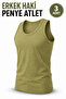 Combed Cotton Military Athlete Men's Khaki Color Cotton - Breathable Comfortable Cut Daily Use Underwear Undershirt - 3 Pcs
